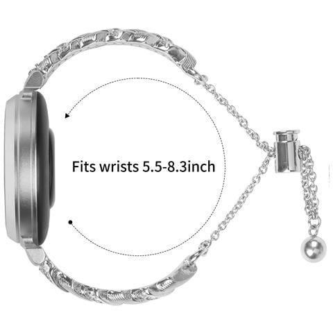 Bracciale Cuore E Diamanti Compatibile Con Garmin Lily 2 - Elegante Semichiusura In Lega Di Zinco Silver - Foto 2
