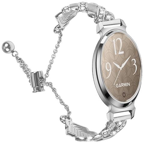 Bracciale Cuore E Diamanti Compatibile Con Garmin Lily 2 - Elegante Semichiusura In Lega Di Zinco Silver - Foto 1