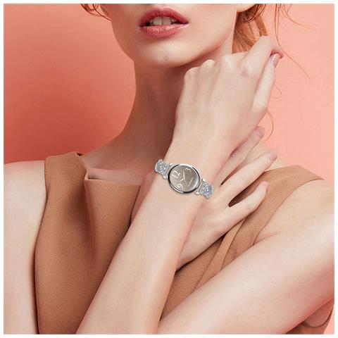 Bracciale Cuore E Diamanti Compatibile Con Garmin Lily 2 - Elegante Semichiusura In Lega Di Zinco Silver - Foto 6
