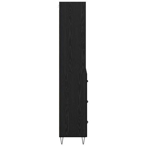 Credenza Rovere Nero 69,5 x 34 x 180 cm Legno multistrato - Foto 9