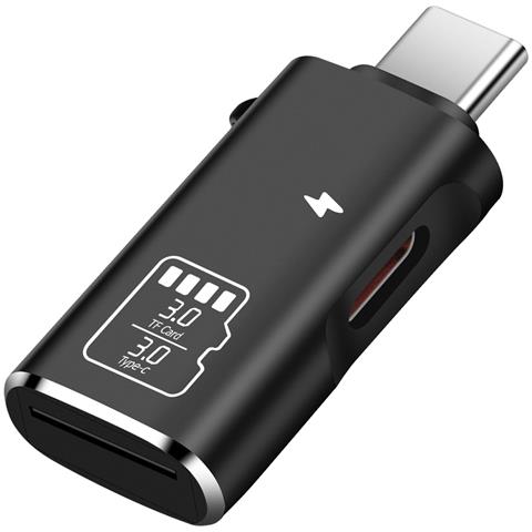 Lettore Di Schede Micro-sd A Usb-c Trasferimento 5 Gbps Con Ricarica Usb-c 10w, Nero - Foto 1