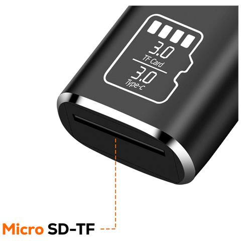 Lettore Di Schede Micro-sd A Usb-c Trasferimento 5 Gbps Con Ricarica Usb-c 10w, Nero - Foto 5