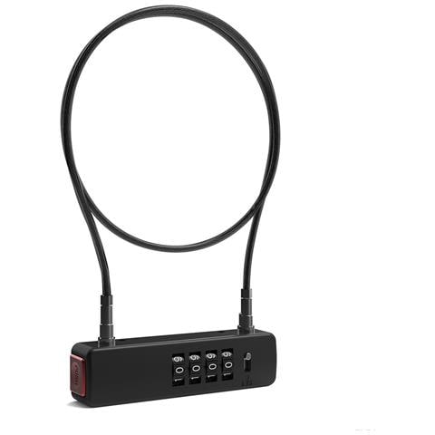 Lucchetto A Cavo In Acciaio Con Combinazione Resettabile Per Bici, Caschi E Porte Black - Foto 1