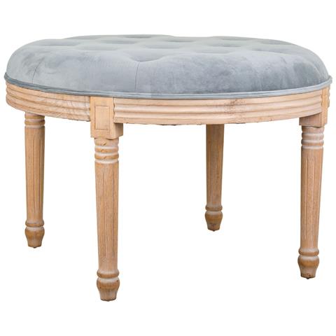 Sgabello Imbottito In Legno Grigio D70x47h - Foto 1