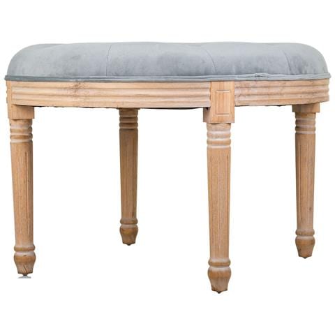 Sgabello Imbottito In Legno Grigio D70x47h - Foto 2