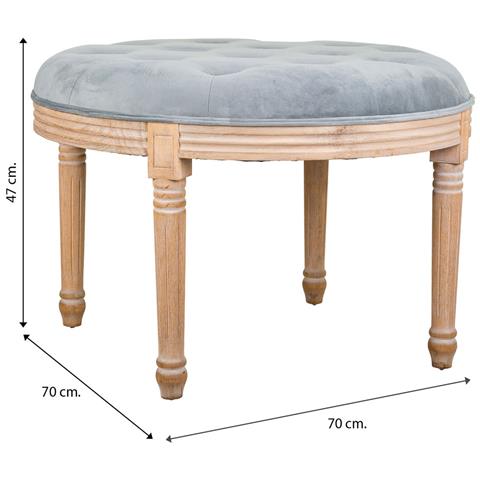 Sgabello Imbottito In Legno Grigio D70x47h - Foto 6