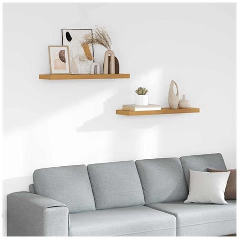 Scaffale da parete 2 pcs Beige 90 x 23,5 x 4 cm - Foto 2