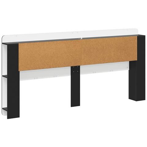 Testata del letto con archiviazione Nero Legno ingegnerizzato - Foto 2
