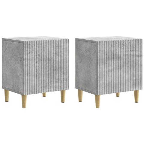 Armadio da Notte 2 pcs Grigio Cemento 43 x 34,5 x 50 cm - Foto 1