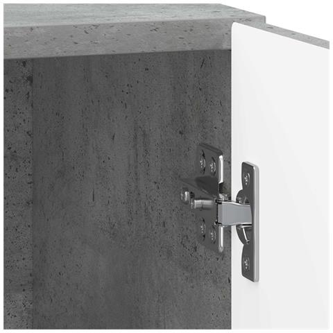 Armadio da Notte 2 pcs Grigio Cemento 43 x 34,5 x 50 cm - Foto 9