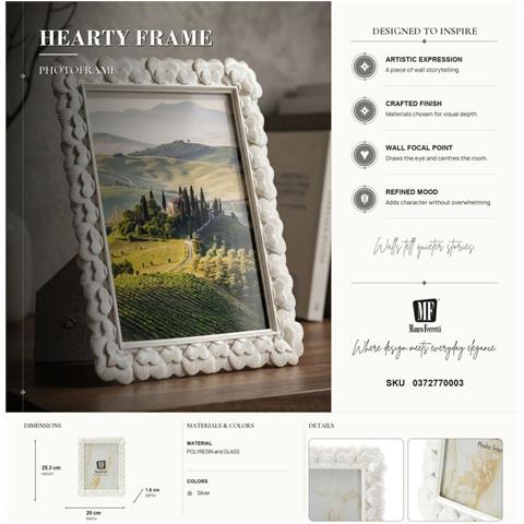 Cornice Portafoto Hearty Argento Con Profilo A Cuori 15x20 Cm - Foto 8