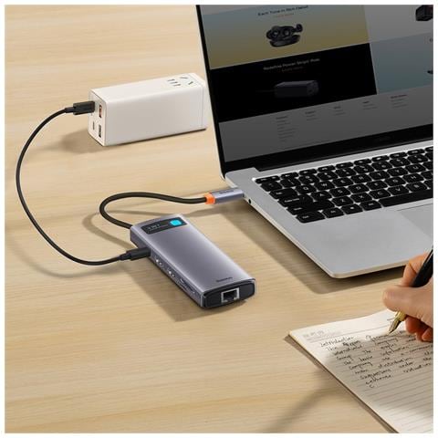 Hub USB - Metallo, Grigio - Foto 4