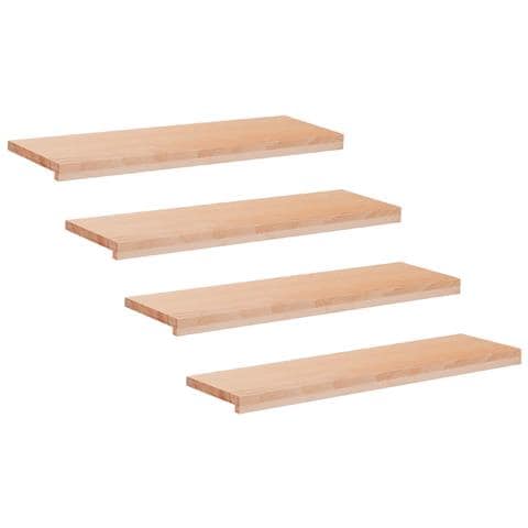 Tappeti per scale 4 pz 100 x 25 x 2 cm Naturale - Foto 1