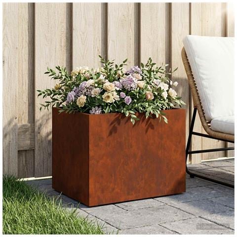 Vaso da giardino Ruggine 40 x 30 x 30 cm Acciaio Corten - Foto 2