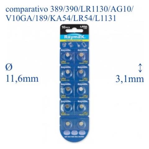 IBT-KLR54 - Batterie a bottone Alcalina LR54 LR1130 189 AG10 (set 10 pz) - Foto 2