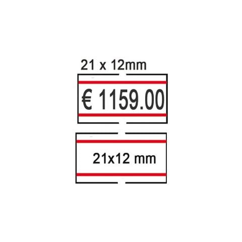 pack 10 rotoli 1000 etich. 21x12mm bianco remov. con righe rosse - Foto 1