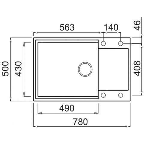 Lavello Easy 310 Metaltek 78x50 cm 1 vasca con gocciolatoio Colore Titanium 73 - Foto 2
