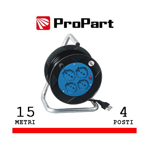 Avvolgicavo 4pos Bipasso/schuko 15metri Spina16a Nero - Foto 1