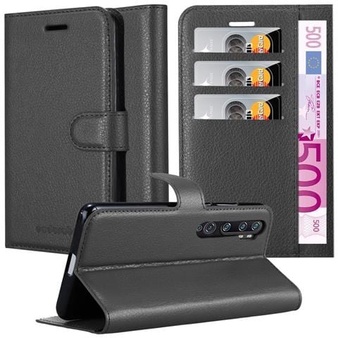 Custodia Compatibile Con Xiaomi Redmi Note 10 In Nero Carbone - Coperchio Protettiva Con Chiusura Magnetica, Funzione Stand E Tasca Per Le Carte - Foto 1