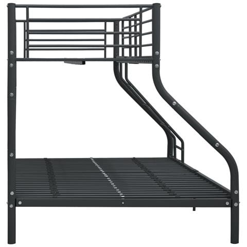 Letto A Castello Nero In Metallo 140x200 Cm / 90x200 Cm - Foto 2