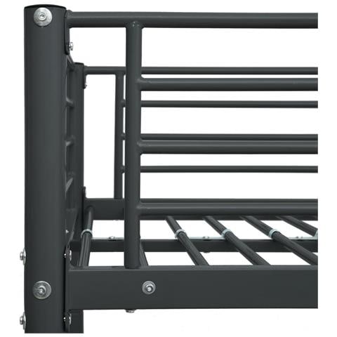 Letto A Castello Nero In Metallo 140x200 Cm / 90x200 Cm - Foto 8