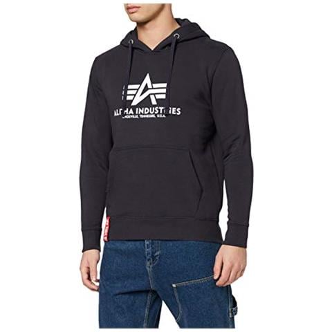 Alpha Industries Basic Hoody Felpa Con Cappuccio, Marina, L Uomo - Foto 1