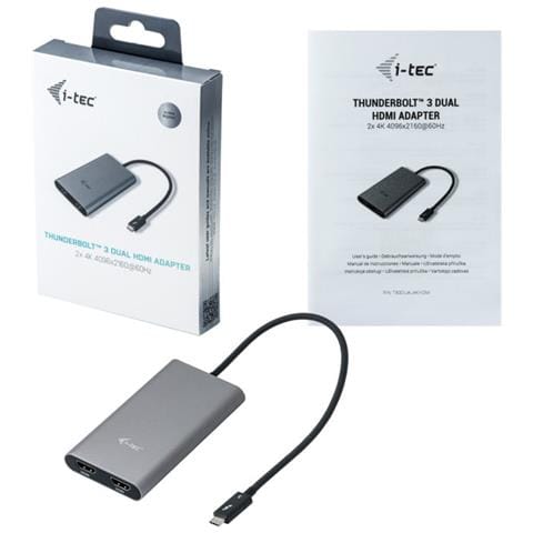 TB3DUAL4KHDMI Thunderbolt 3 2 x Display Port Grigio, Turchese cavo di interfaccia e adattatore - Foto 6