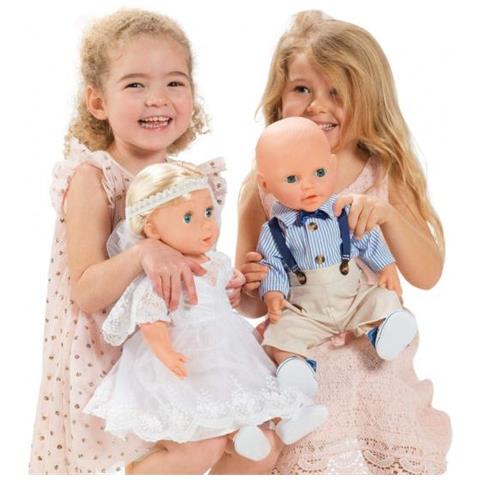 Abbigliamento Per Bambole Abito Da Sposa Bambina 35-45 Cm Bianco 3 Pezzi - Foto 2