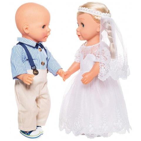 Abbigliamento Per Bambole Abito Da Sposa Bambina 35-45 Cm Bianco 3 Pezzi - Foto 6