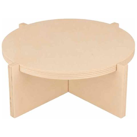 Set Di 3 Staffe Rotonde Sul Piede Di Legno - Foto 1