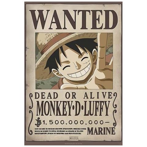 One Piece - Luffy Rufy Rubber - Wanted - Poster - Wallpaper - - Ufficiale - 91,5 X 61 Cm - Carta Laminata 170 Gr - Foto 1