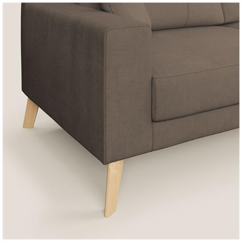 Danish Divano moderno in tessuto morbido impermeabile T02 186 cm marrone - Foto 2