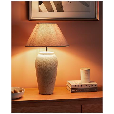 Lampada Da Tavolo Amblo Ceramica Bianco Sporco - Foto 1