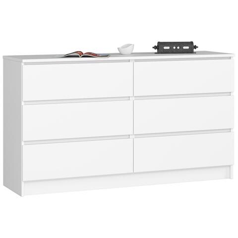 Cassettiera K140, 6 cassetti, 138x40x77 cm, Colore Bianco - Foto 1