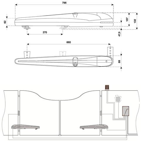 Kit Automazione Cancello 4,2 Metri 2 Ante Motori Bob21m Vite Rullata 230 V Corsa 325 Mm Spinta 1800 Nm Sblocco A Chive - Foto 2