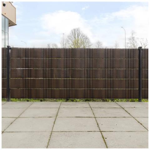 Schermi Da Balcone 10 Pz Marrone E Nero 255x19 Cm In Polyrattan - Foto 2