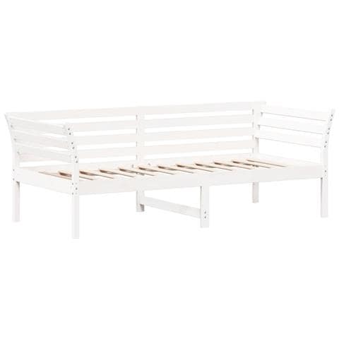 Dormeuse Bianca 90x200 Cm In Legno Massello Di Pino - Foto 2