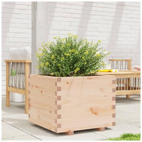 Fioriera Da Giardino 60x60x49,5 Cm In Legno Massello Di Pino - Foto 3