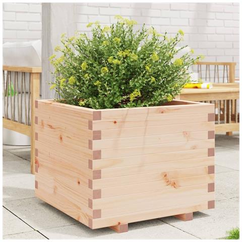 Fioriera Da Giardino 60x60x49,5 Cm In Legno Massello Di Pino - Foto 1