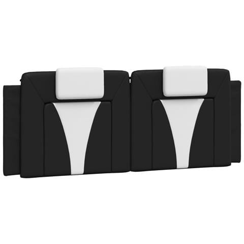 Cuscino Testiera Nero E Bianco 120 Cm In Similpelle - Foto 2