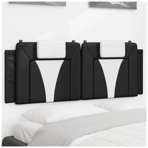 Cuscino Testiera Nero E Bianco 120 Cm In Similpelle - Foto 1