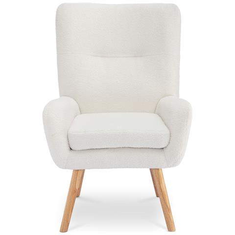 Poltrona Scandinava Moderna Gaïa Tessuto Spugna Bianco - Foto 2