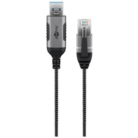 74393 adattatore per inversione del genere dei cavi USB 3.0 type A RJ45 Nero, Argento - Foto 1