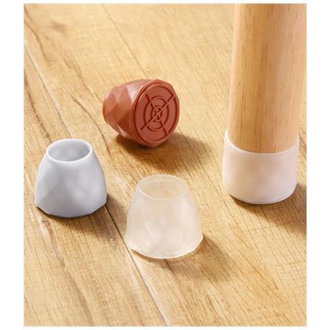 4 Pezzi Proteggi Gambe Sedie In Silicone, Proteggi Pavimento Per Gambe Mobili Per Pavimenti In Legno White - Foto 6