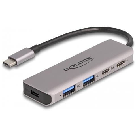 Hub USB 5 Gbps a 2 porte USB Type-C e 2 porte Tipo-A con connettore USB Type-C - Foto 1