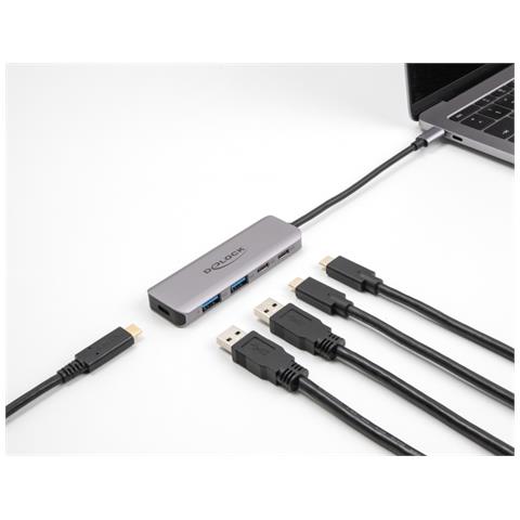 Hub USB 5 Gbps a 2 porte USB Type-C e 2 porte Tipo-A con connettore USB Type-C - Foto 2
