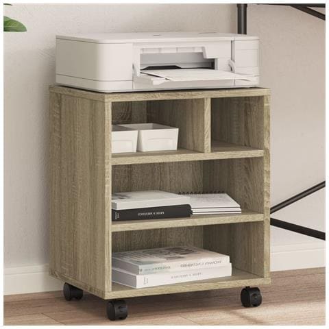 Supporto Per Stampante Con Ruote Rovere Sonoma 41x32x48 Cm - Foto 1