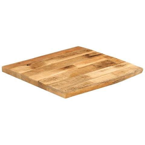 Piano Tavolo 80x80x3,8cm Bordi Vivi Legno Massello Mango Grezzo - Foto 2