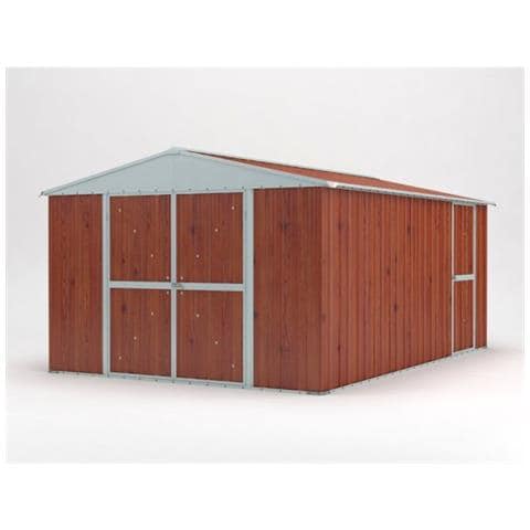 Box Giardino Attrezzi Garage In Lamiera Di Acciaio Zincata 360x430m X H2.10m - 185kg - 15,48mq - Legno - Foto 1