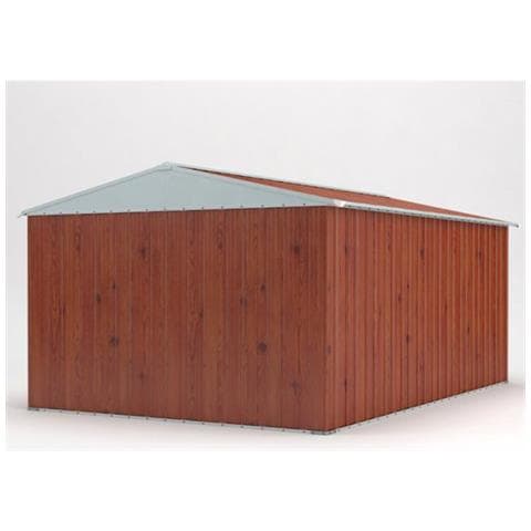 Box Giardino Attrezzi Garage In Lamiera Di Acciaio Zincata 360x430m X H2.10m - 185kg - 15,48mq - Legno - Foto 6